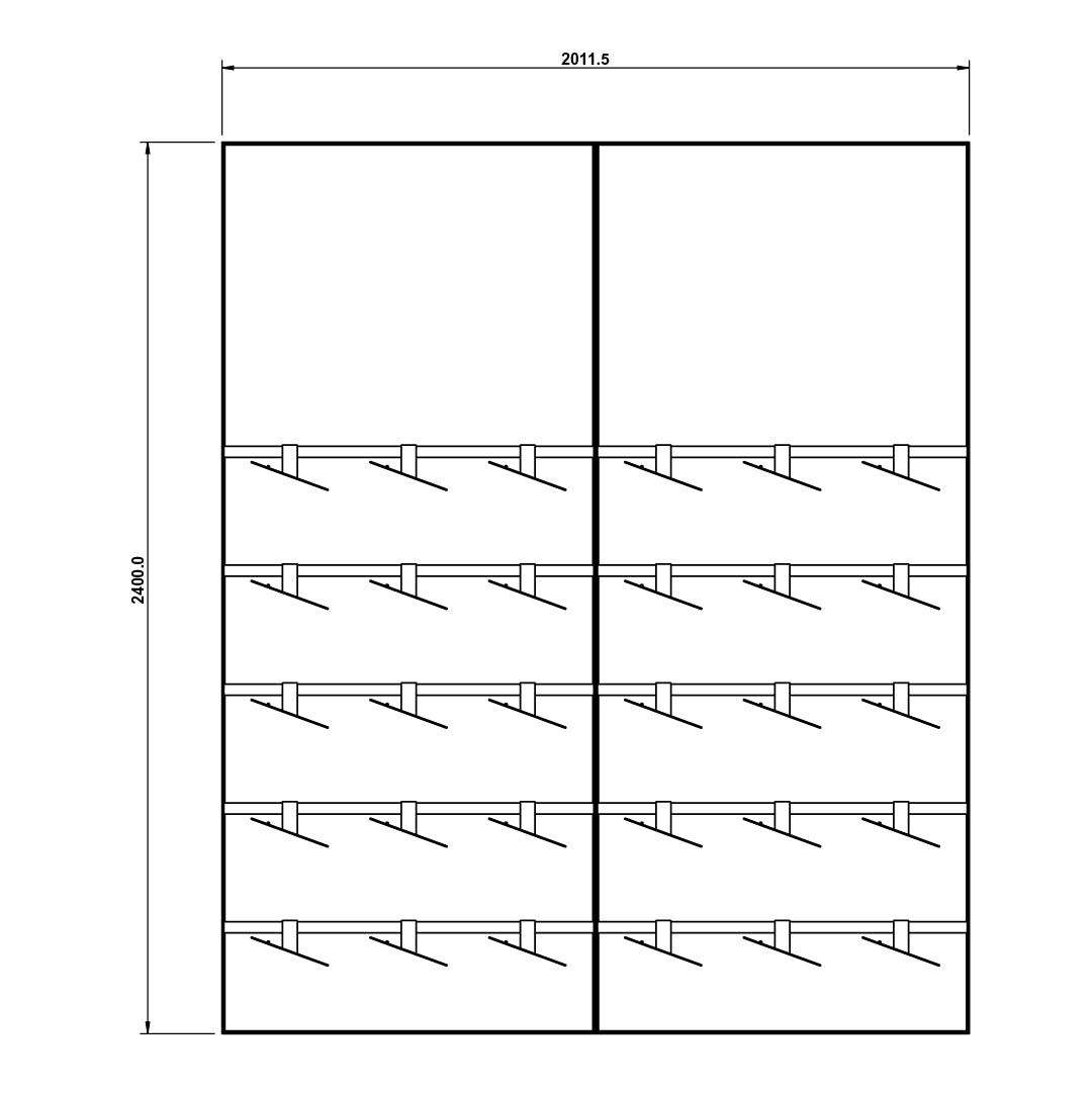 2m Double Angled Footwear Retail Wall