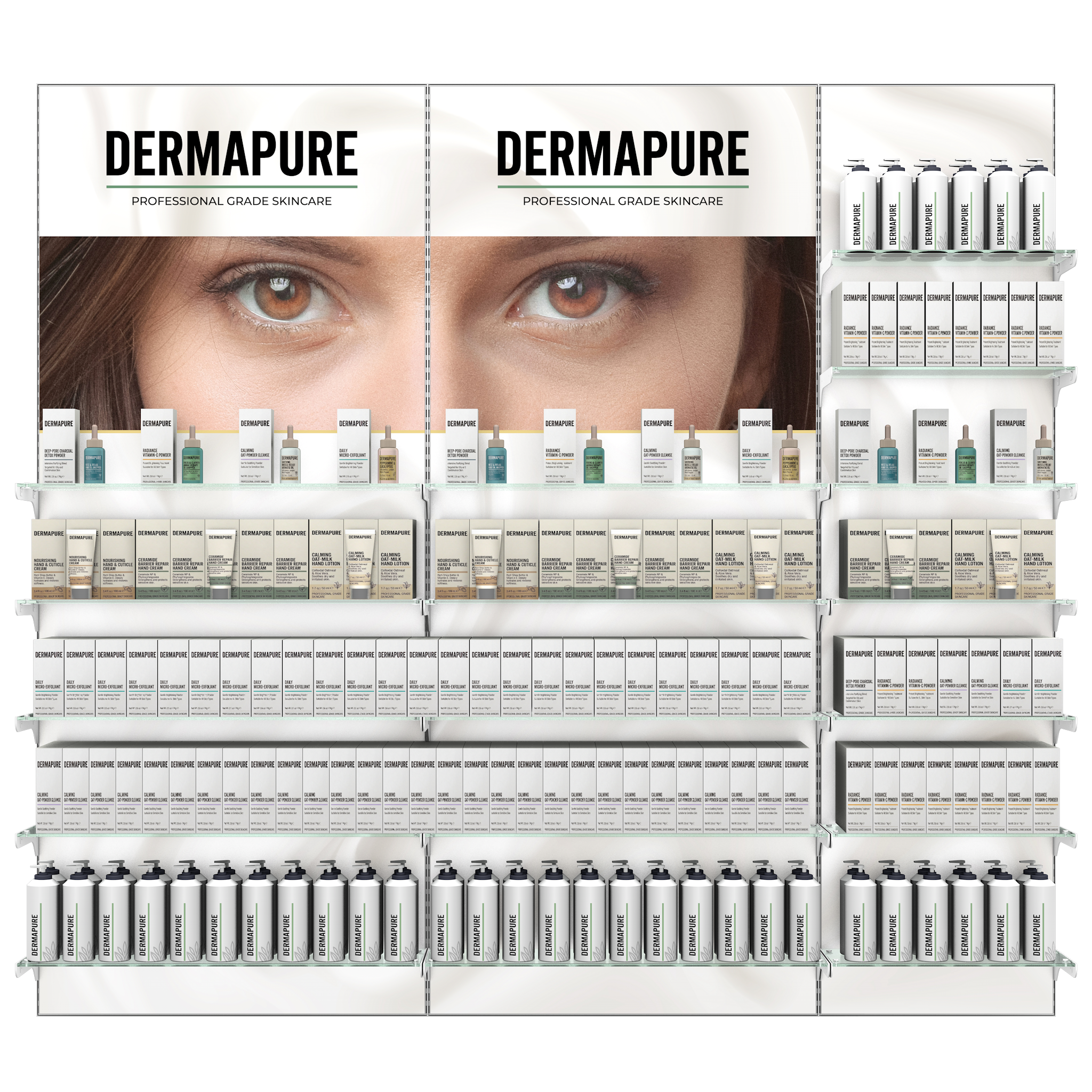 Flagship Clinic Retail Merchandising Wall | Glass Shelving