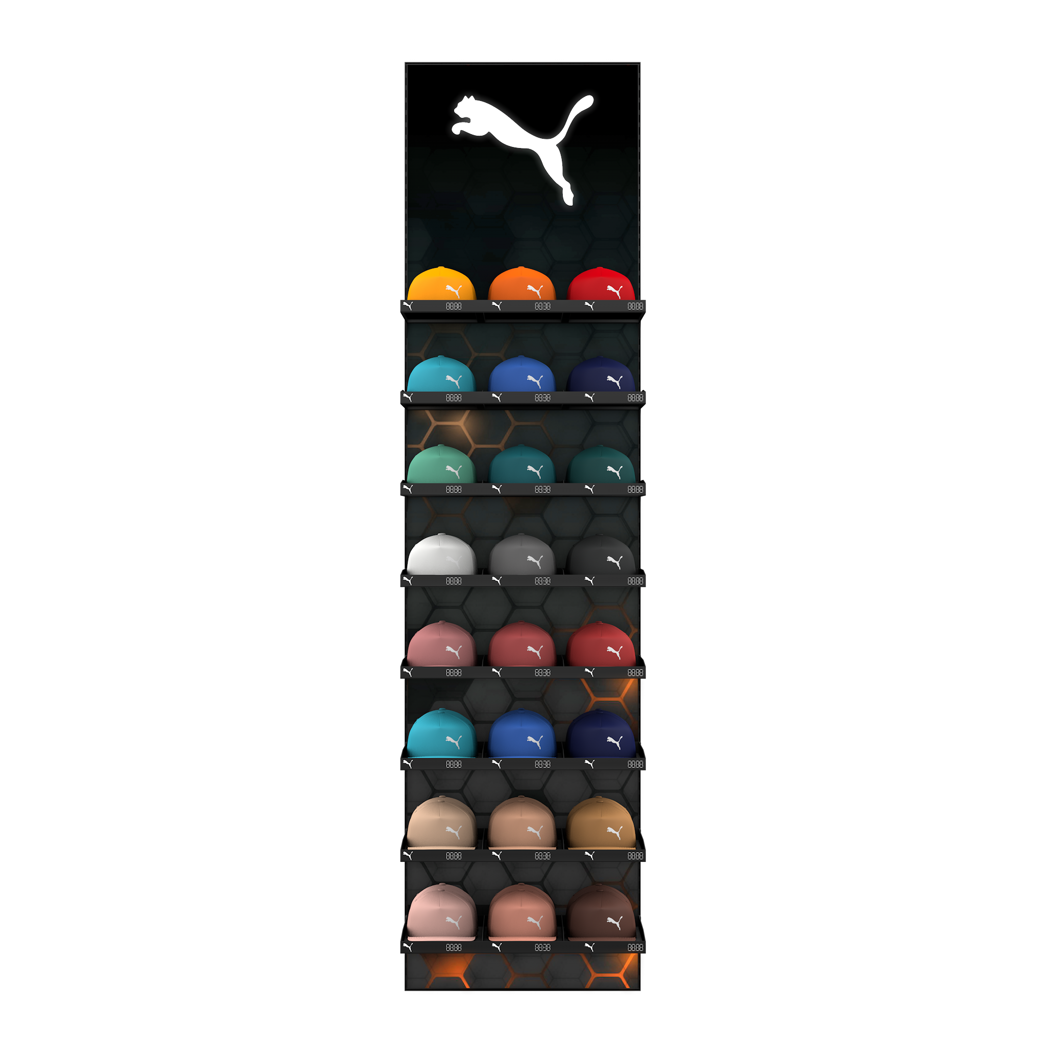 Single Illuminated Cap & Hat Retail Display
