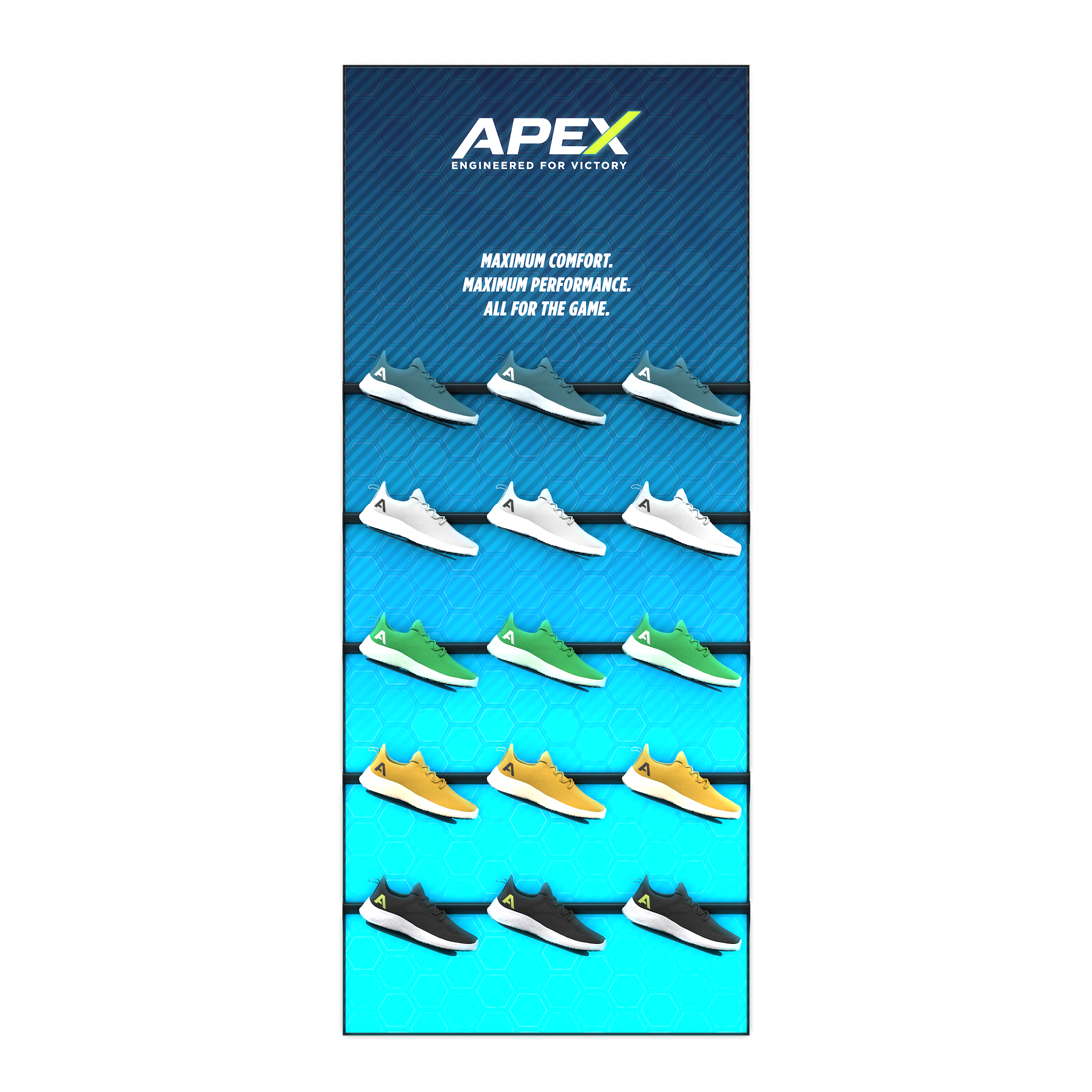 Wide Angled Shoe Merchandising Display