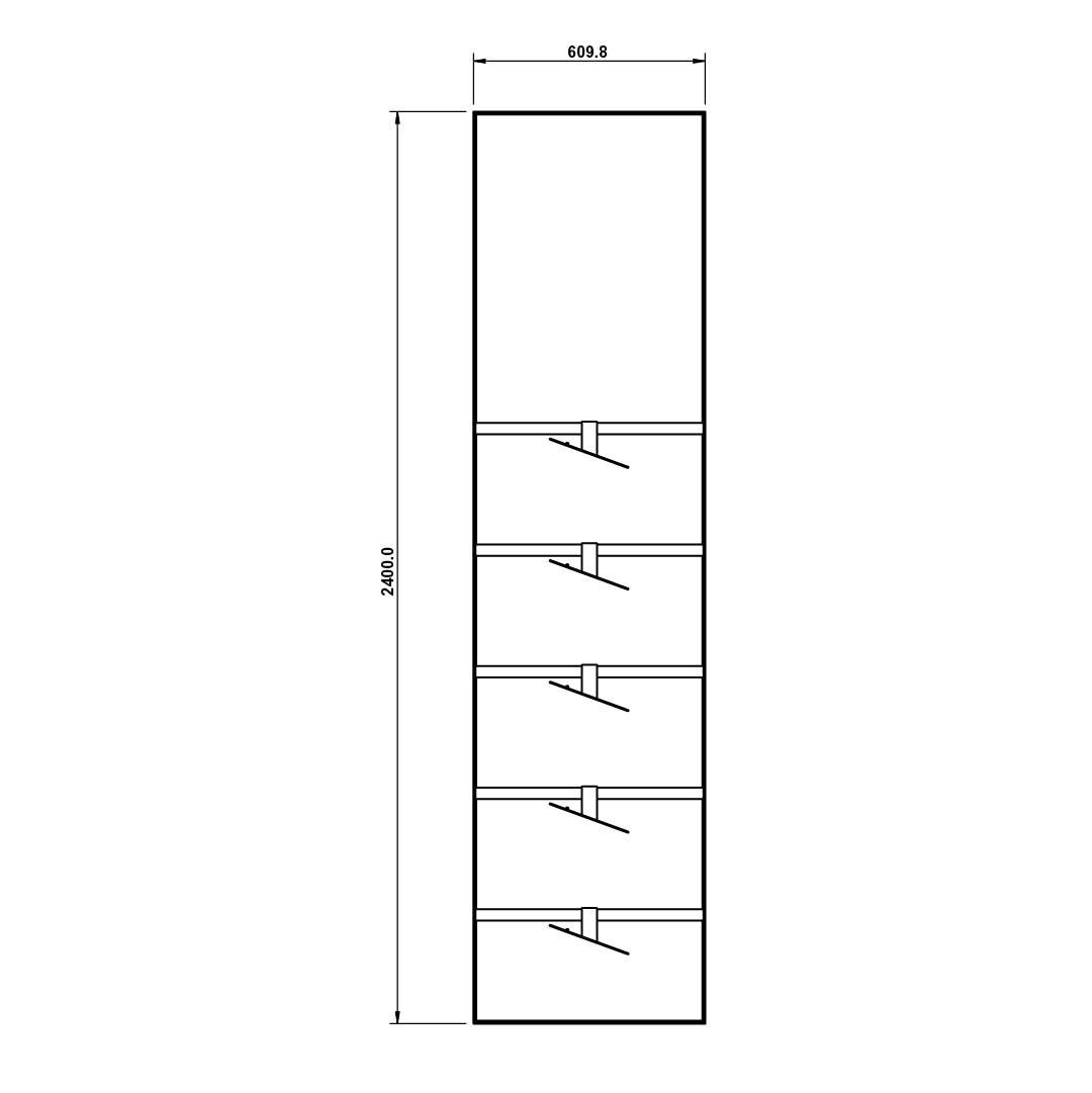 Narrow Angled Footwear Retail Display Wall