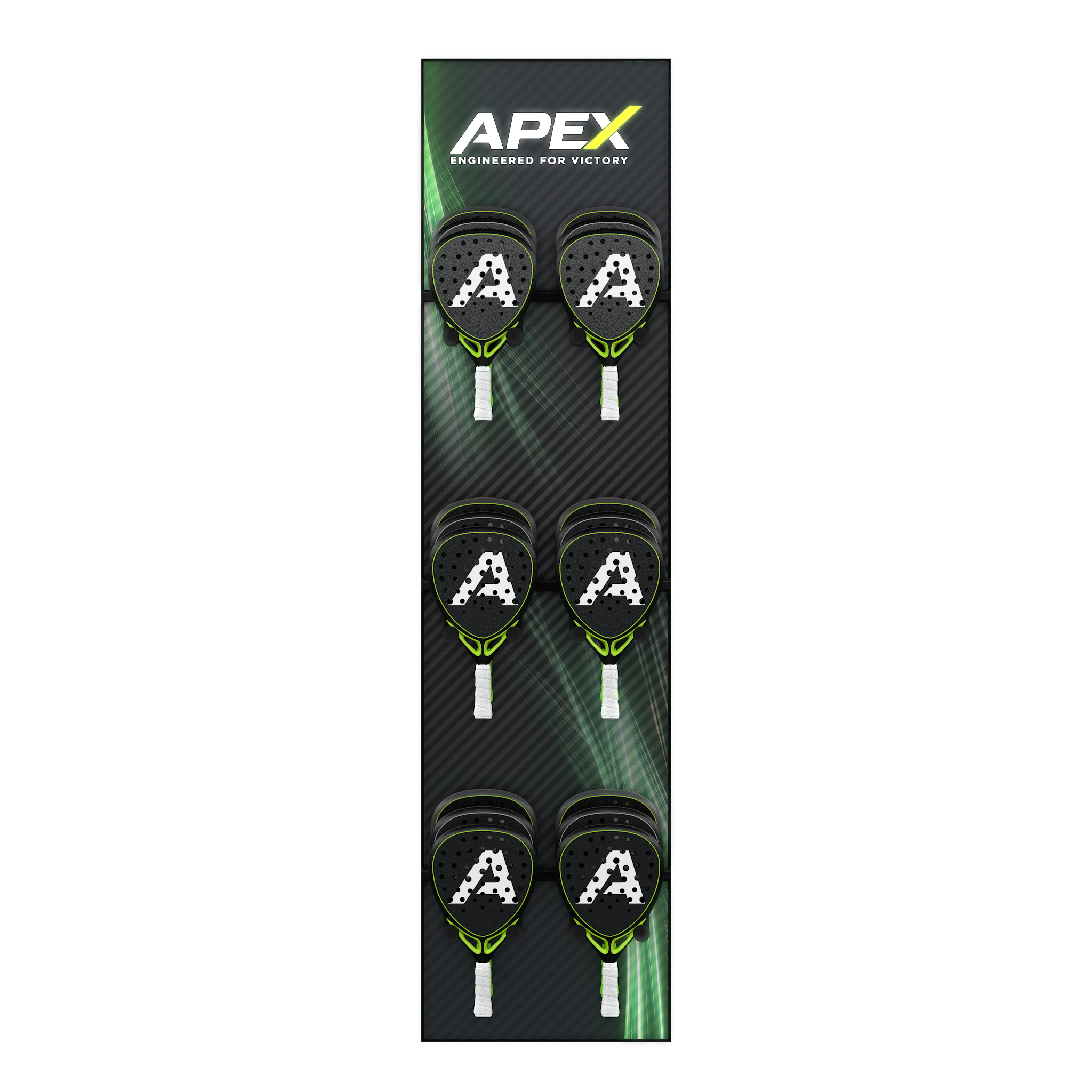 Padel Racket Display 610mm - 3 Tier Stepped Holder