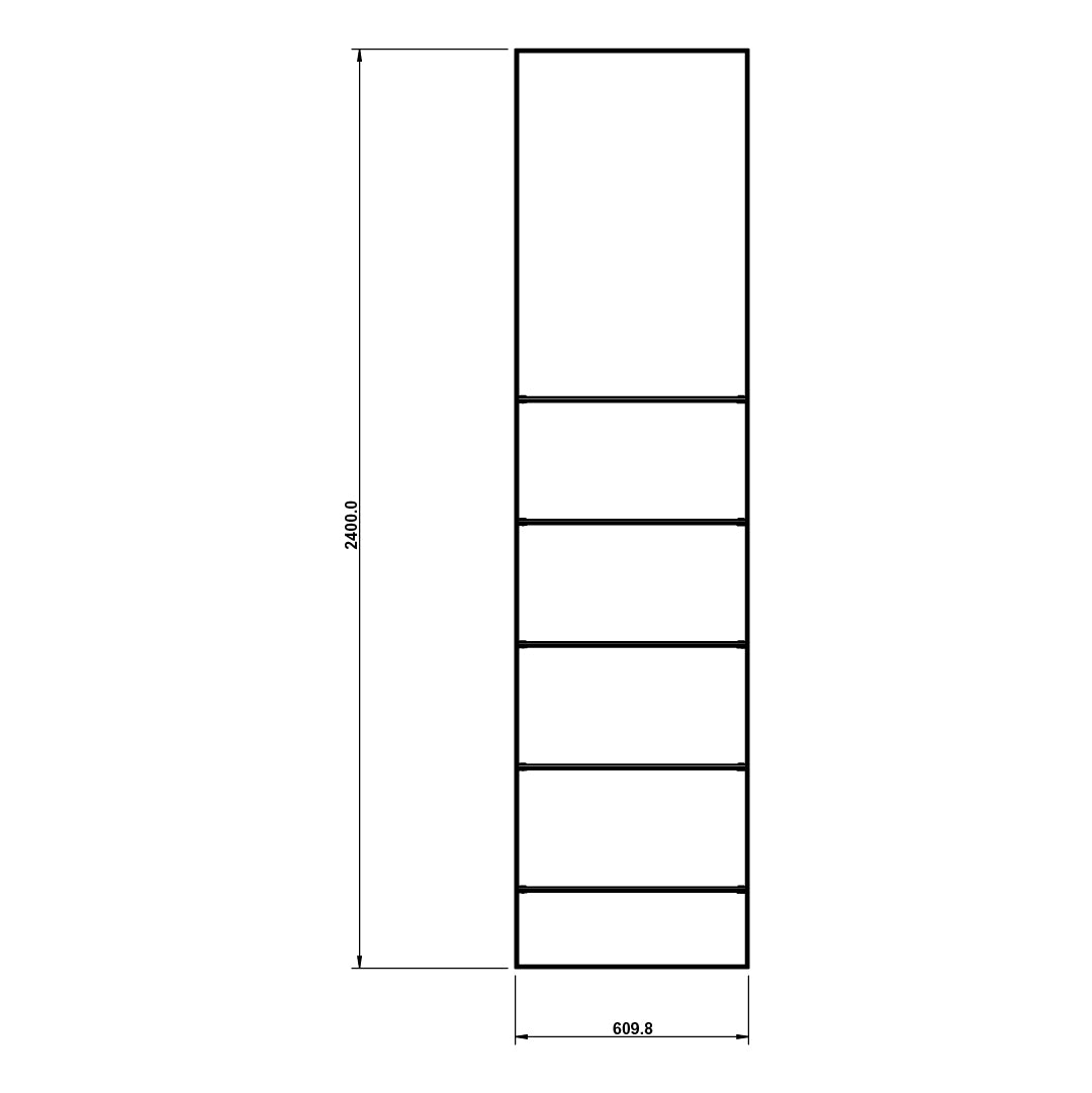 Slotted UpBright® 610mm Golf Shoe Display Wall (Glass)