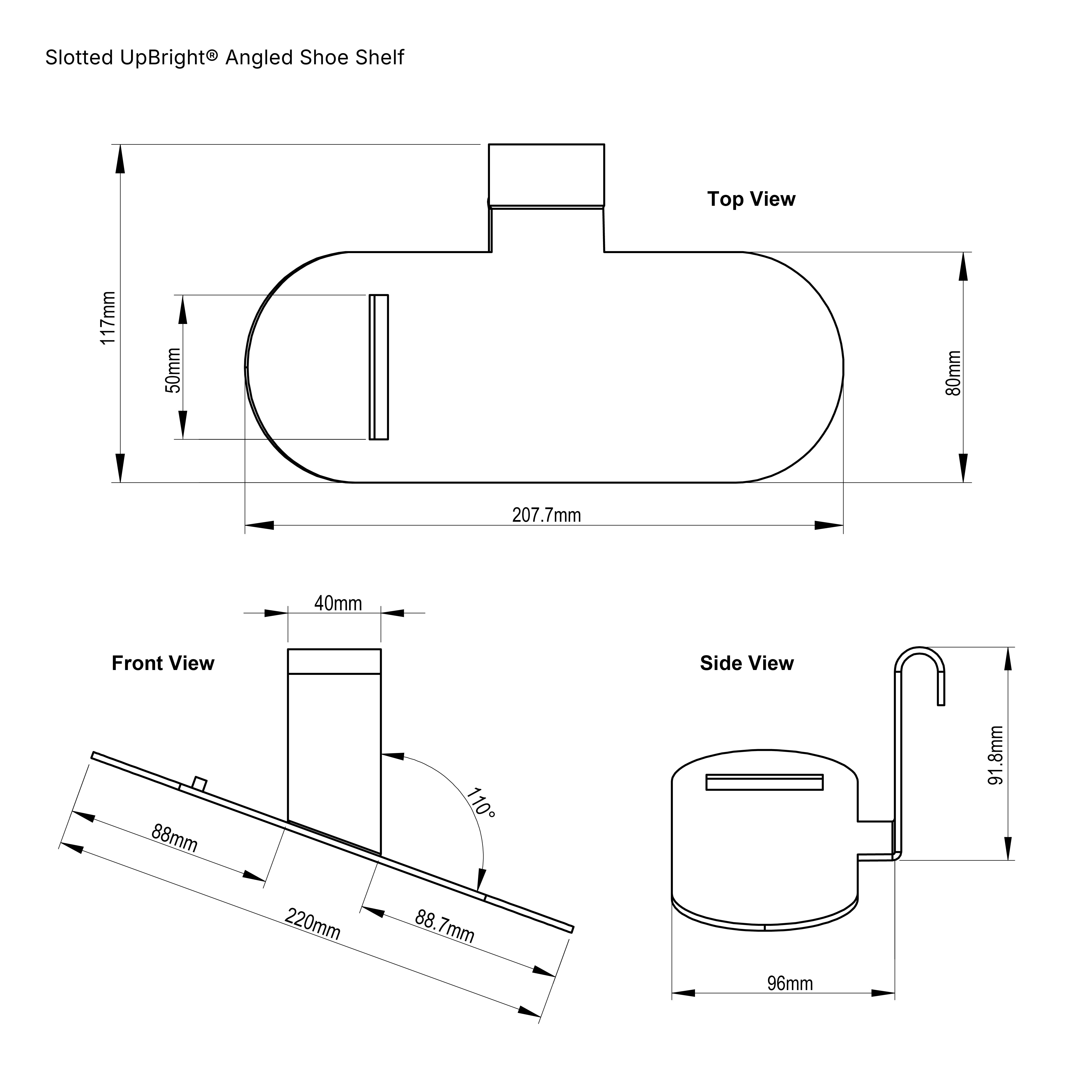 Slotted UpBright® Angled Shoe Shelf