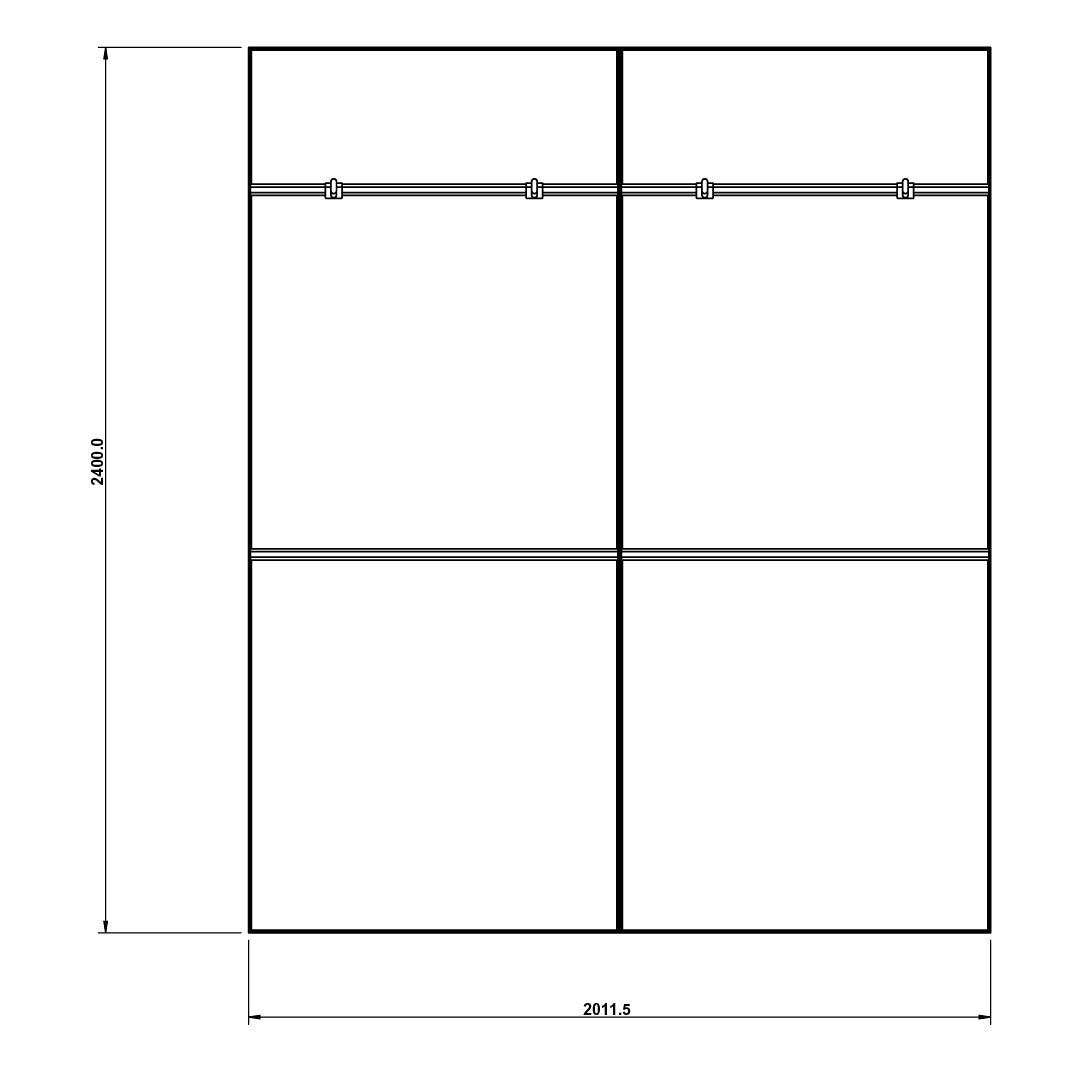 2m Heavy-Duty Double Clothing Retail Wall (Config 2)