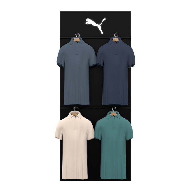 Illuminated Single Apparel Retail Display Wall (Config 1)
