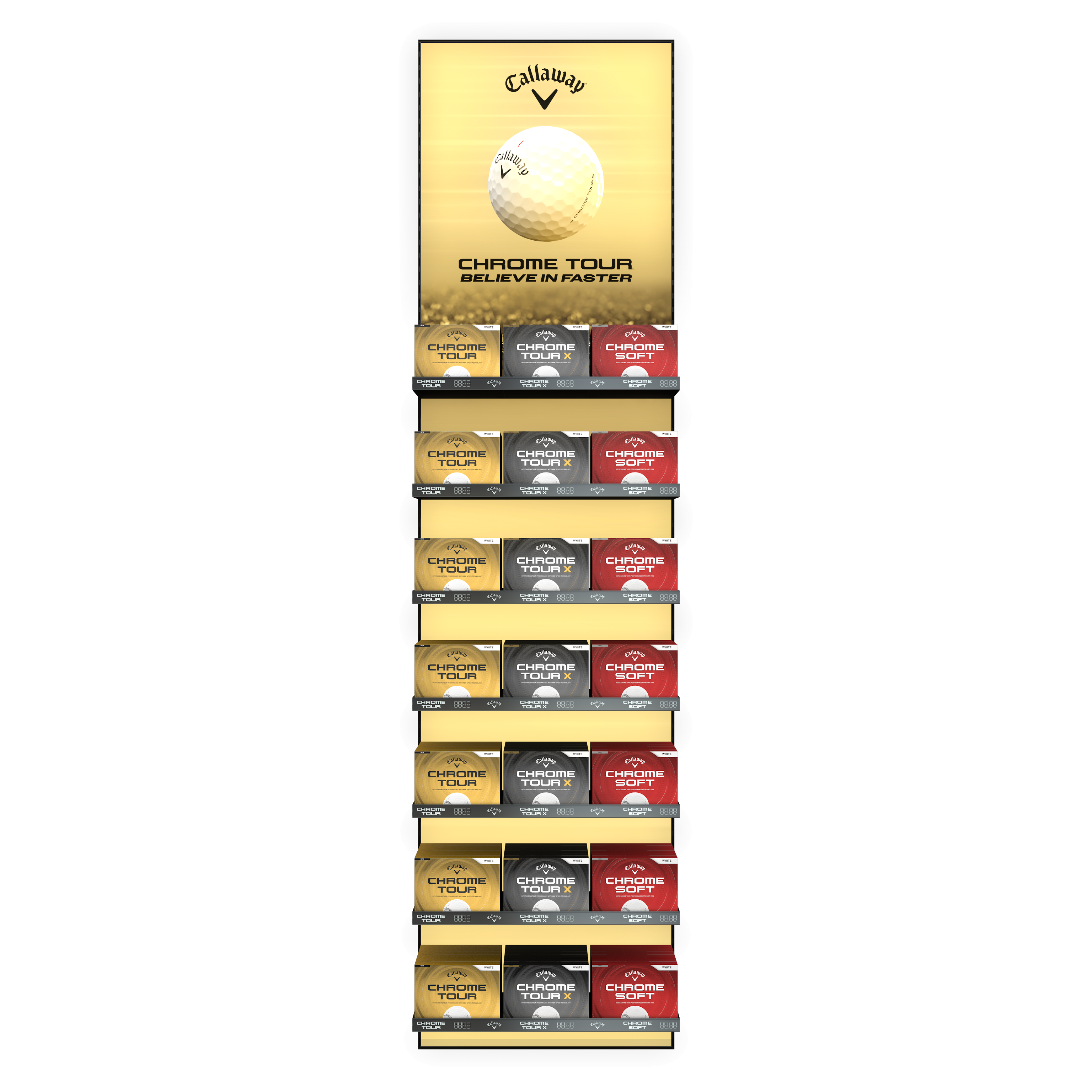 Slotted UpBright® Golf Ball Merchandising Wall
