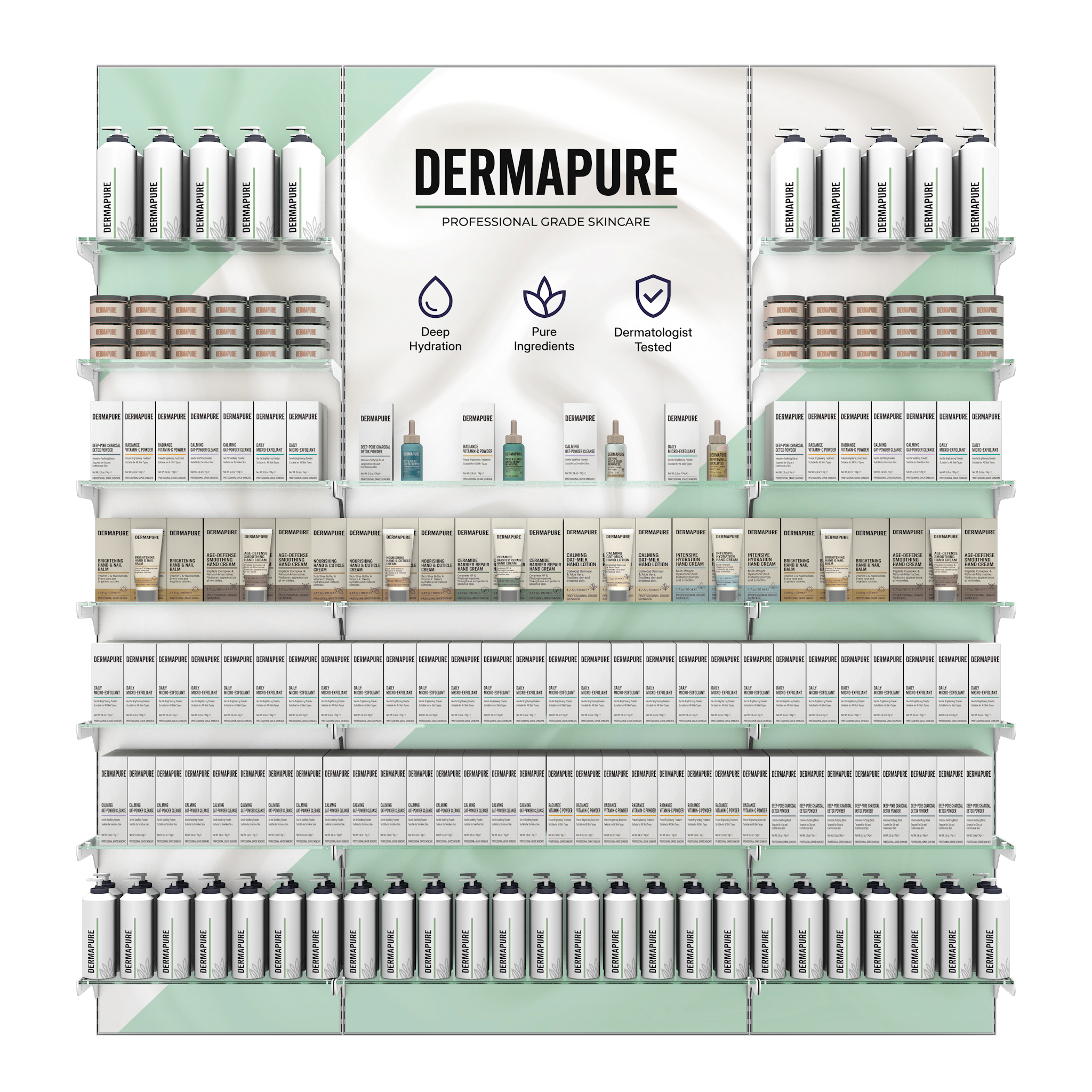 Premium Apothecary Salon Retail Display | Glass Shelving