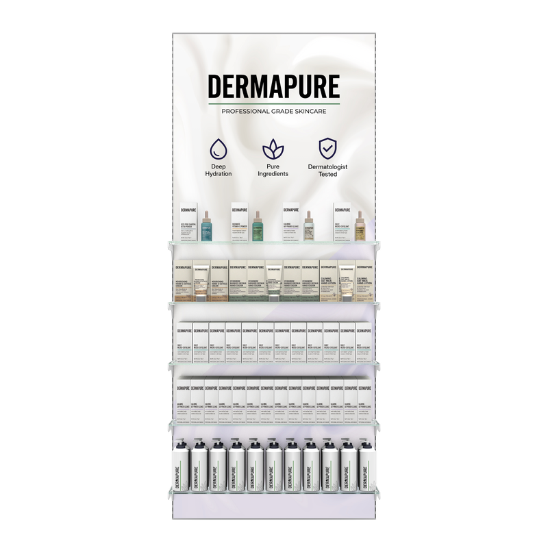 Wide Illuminated Salon Retail Display | Glass Shelving