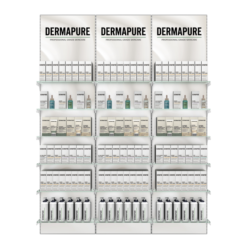 Triple Narrow Illuminated Salon Wall | Glass Shelving