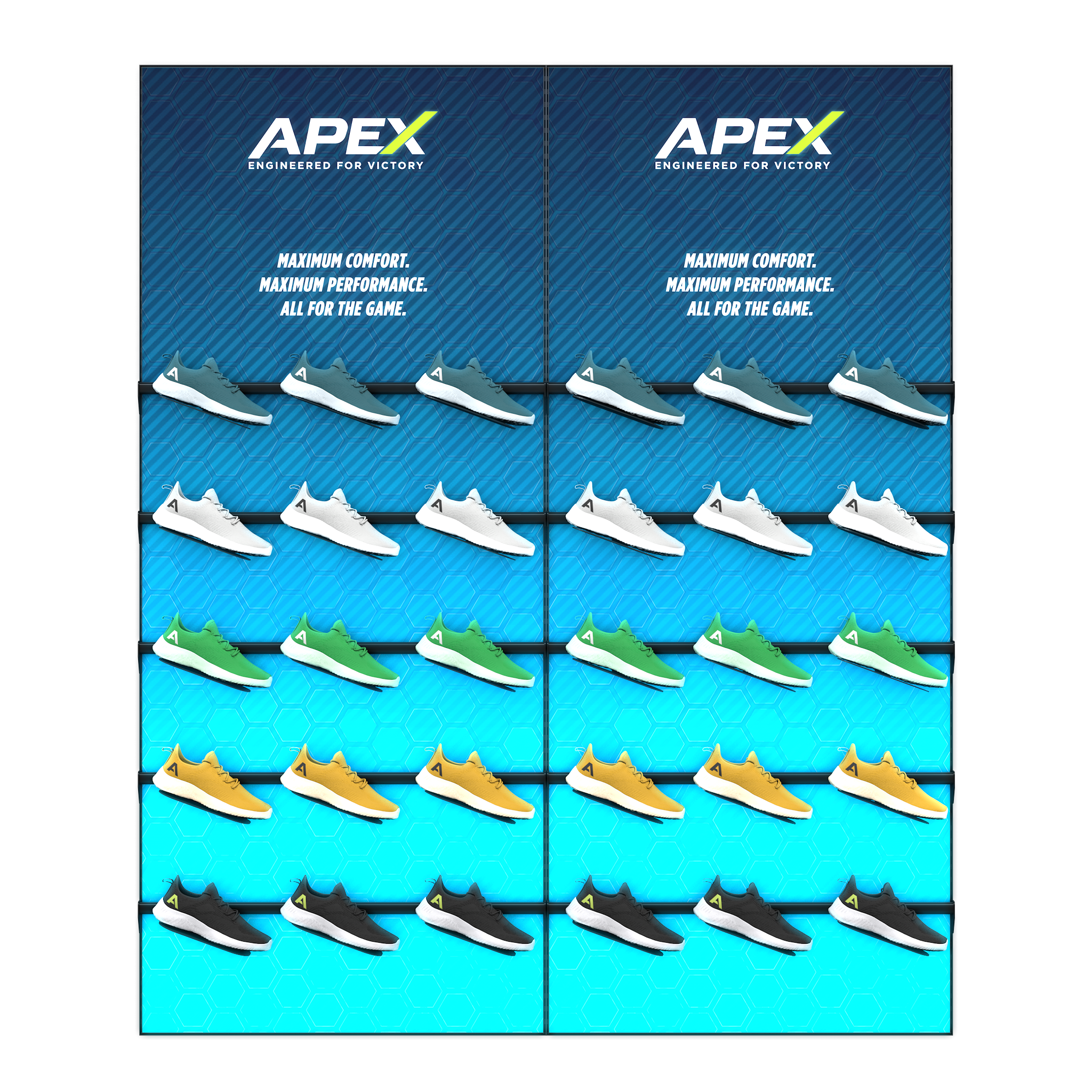 2m Double Angled Footwear Retail Wall