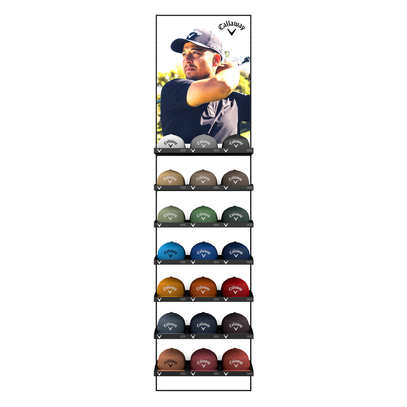 Slotted UpBright® Golf Hat Wall Display