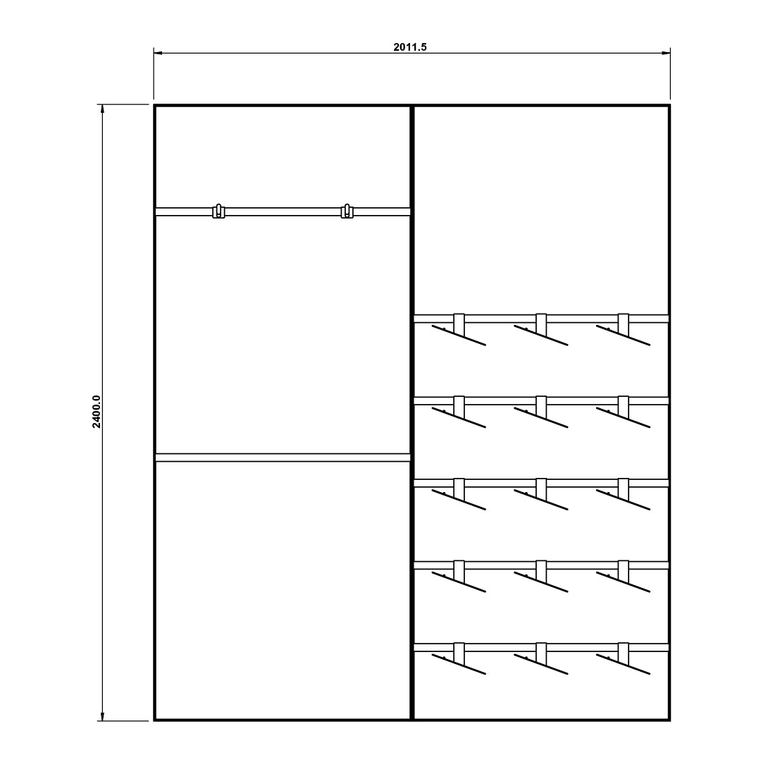 High-Capacity Apparel & Angled Footwear Display Wall (Config 2)