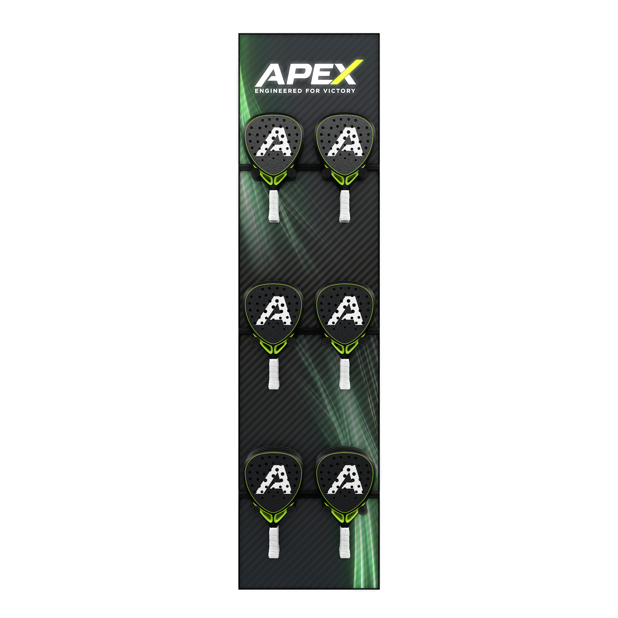 Padel Racket Display 610mm - 3 Tier Straight Holder