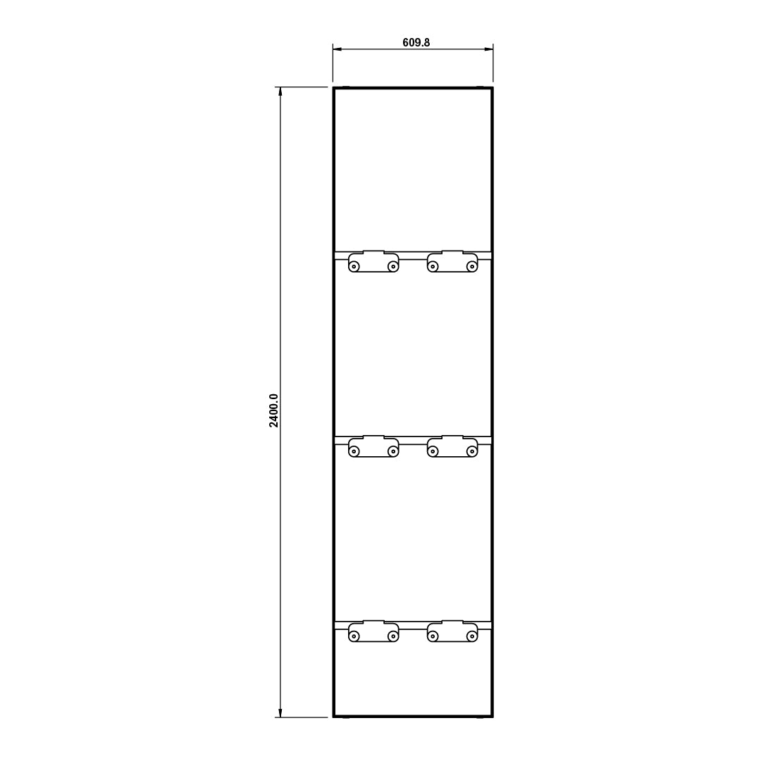 Padel Racket Display 610mm - 3 Tier Straight Holder