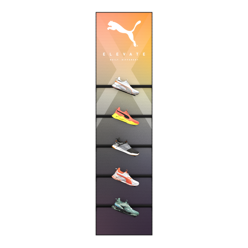 Slotted UpBright® 610mm Golf Shoe Display Wall (Angled)
