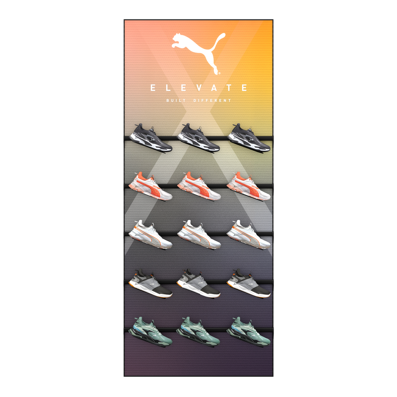 Slotted UpBright® 1005mm Golf Shoe Display Wall (Angled)