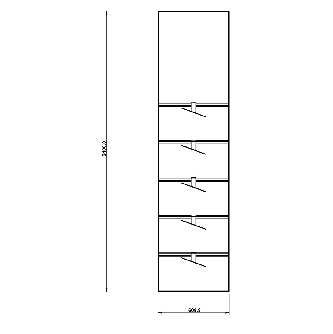 Slotted UpBright® 610mm Golf Shoe Display Wall (Angled)
