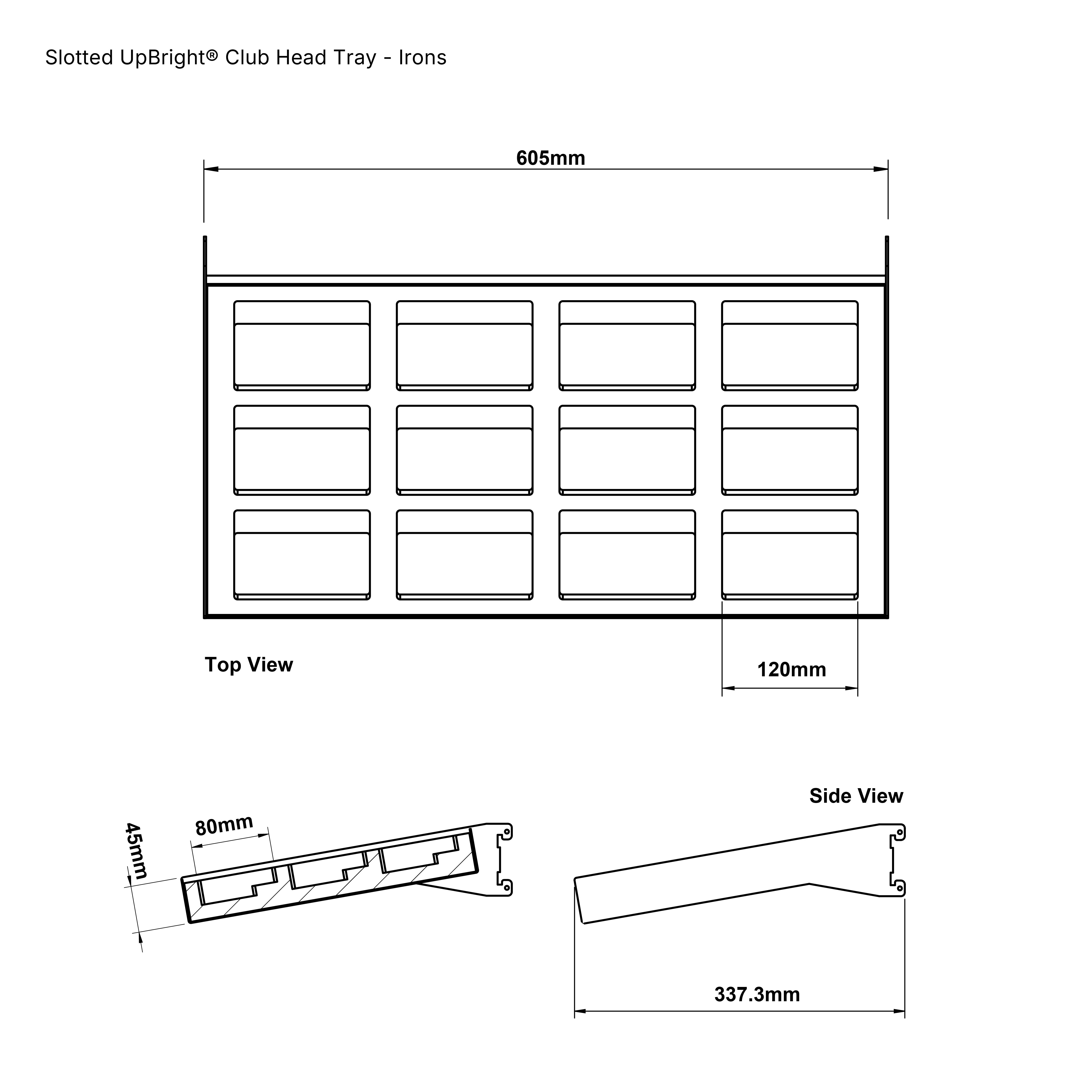 Slotted UpBright® Club Head Tray - Irons