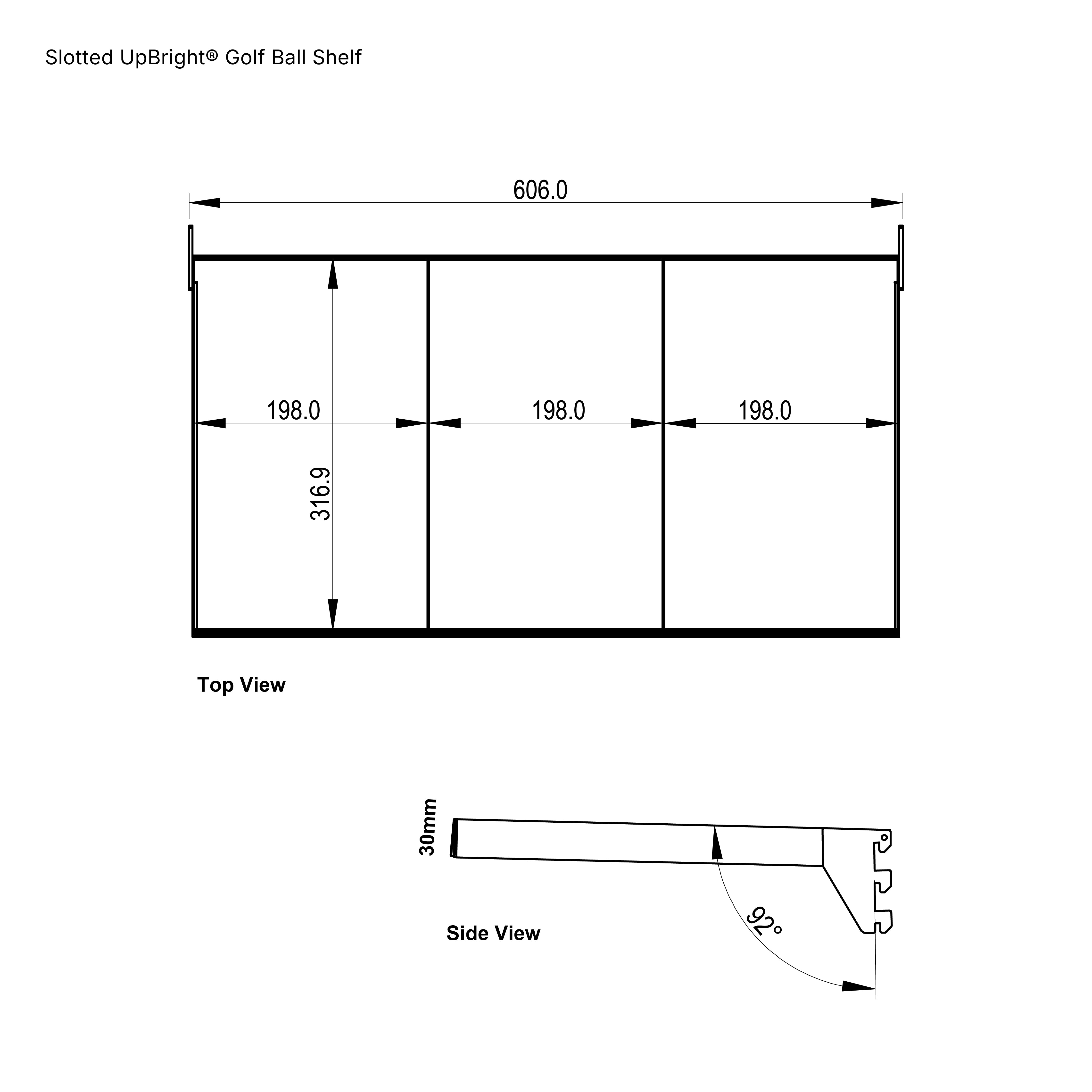 Slotted UpBright® Golf Ball Shelf