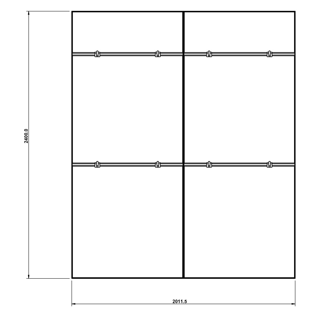 2m Illuminated Double Apparel Display Wall (Config 1)