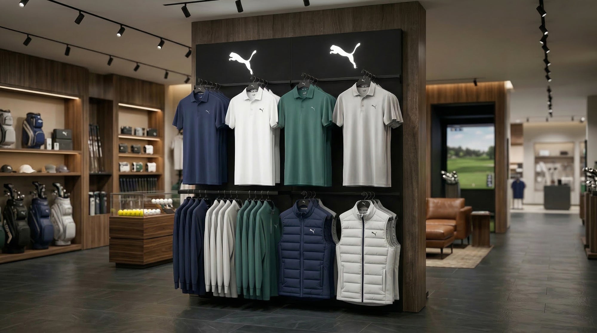 Illuminated Apparel Display in Pro shop