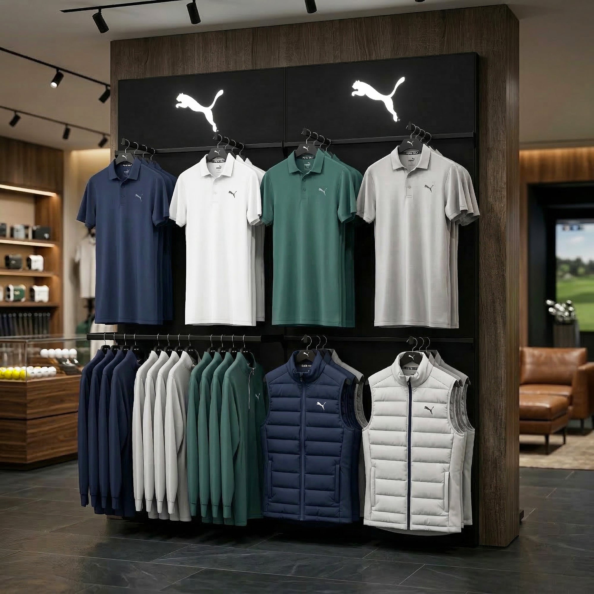Illuminated Apparel Display 2m Wall
