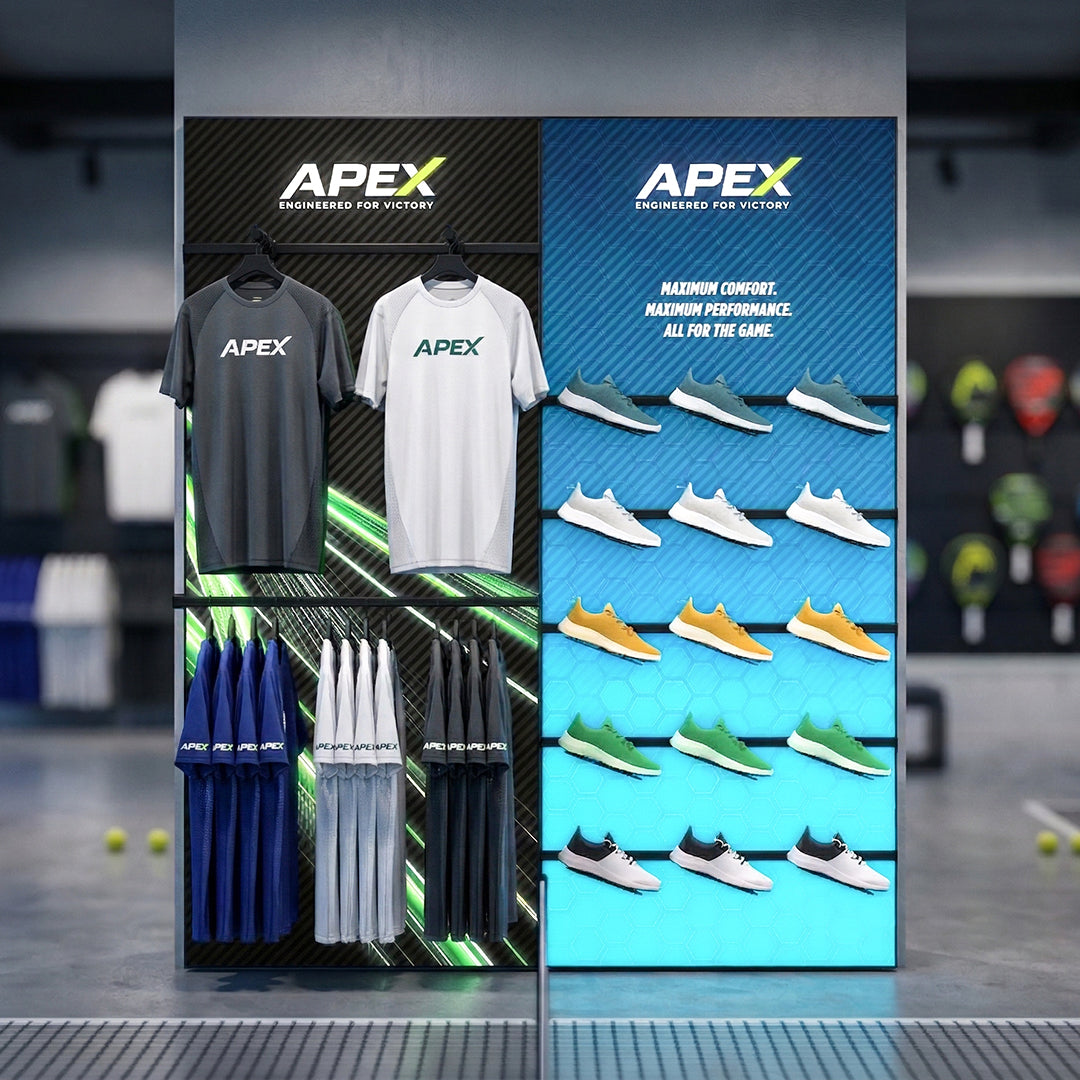 Illuminated Padel Apparel and Footwear Display